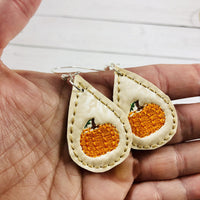 DBB Pumpkin Earrings ITH embroidery design