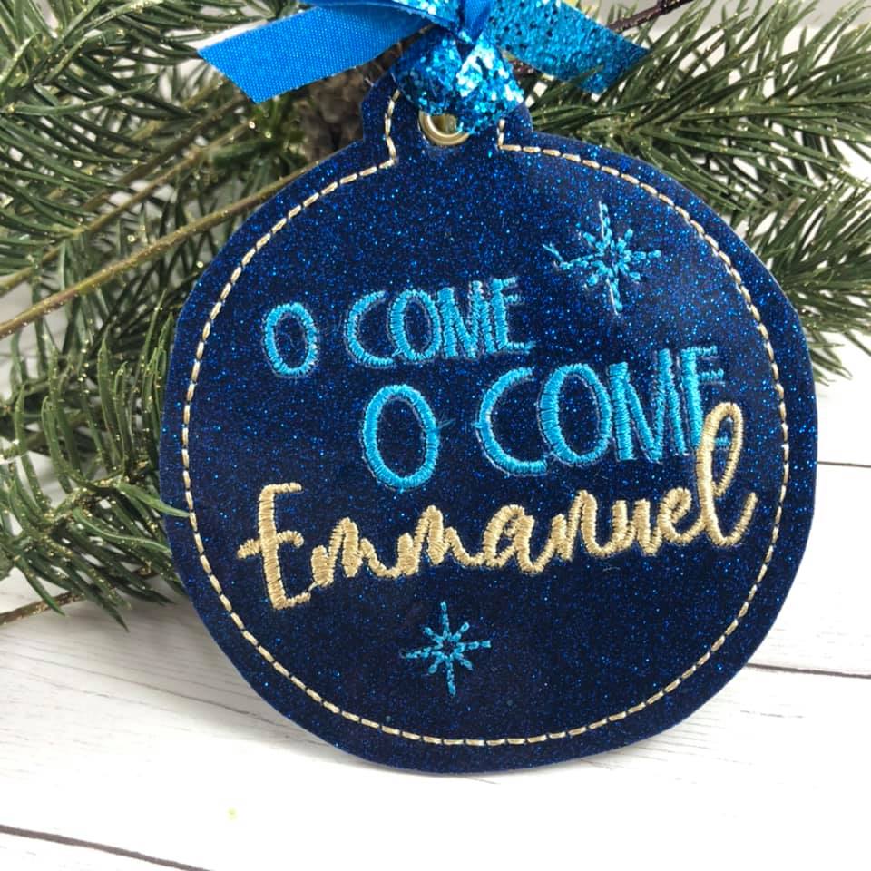 DBB O Come Emmanuel Christmas Ornament for 4x4 hoops