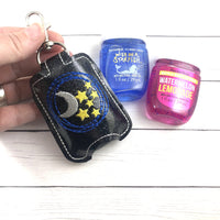 DBB Moon and Stars Hand Sanitizer Holder Snap Tab In the Hoop Embroidery Project