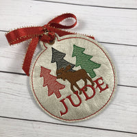 DBB Moose and Trees Christmas Ornament for 4x4 hoops