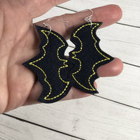 DBB Bat Earrings embroidery design