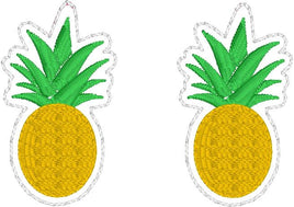 DBB Pineapple Earrings embroidery design for Vinyl and Leather