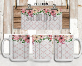 TSS Pink Flower Floral Mug  sublimation design