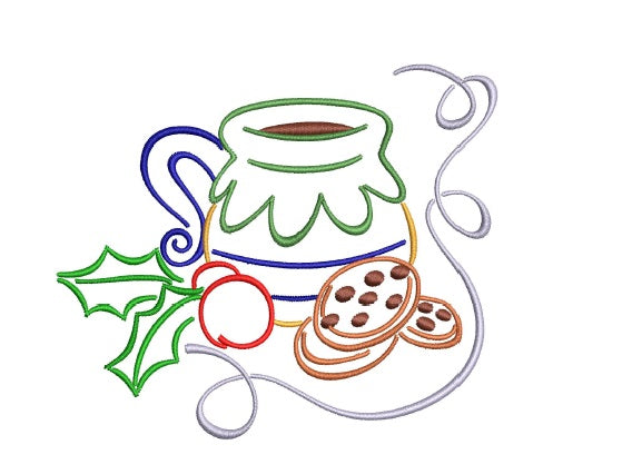BBE -  Christmas Milk Pitcher and Cookies  Satin Design