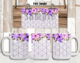 TSS Pink & Purple Flower Floral Mug  sublimation design