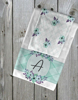 TSS Purple and Teal Floral Towel set sublimation design