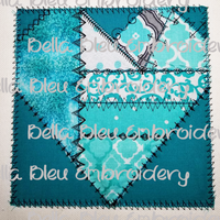 BBE ITH Heart Pieced Quilt Block Pattern