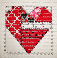 BBE ITH Heart Pieced Quilt Block Pattern