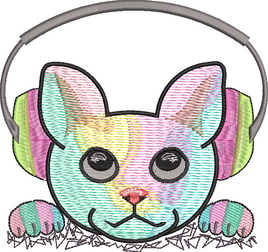 DED Rave Kitty Listening to Music