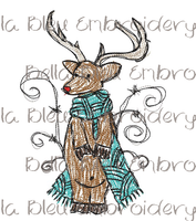 BBE Christmas Reindeer with Scarf Scribble