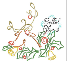 BBE -  Christmas Reindeer Swirl Satin Design