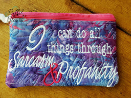 BBE Sarcasm and Profanity zipper bag wallet