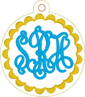 DBB BLANK Scalloped Monogram Frame Ornament for 4x4 hoops