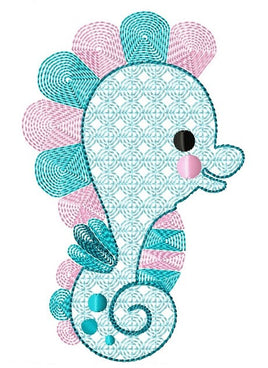 TIS Motif Seahorse Embroidery design
