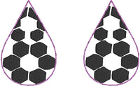 DBB Soccer Stitching Teardrop Earrings embroidery design DBB