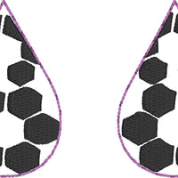 DBB Soccer Stitching Teardrop Earrings embroidery design DBB
