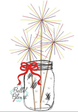 BBE 4th of July Sparklers in Jar Sketchy Scribble