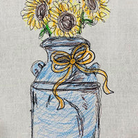 BBE Sunflowers in Milk Can Scribble Sketch