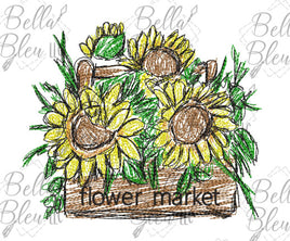 BBE Sunflower Flower Market Scribble