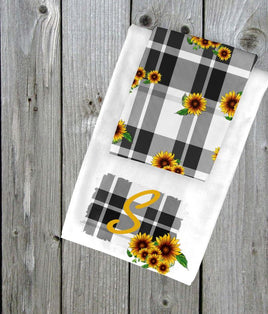 TSS Sunflower Plaid  Hand towel set sublimation design