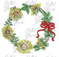 BBE Sunflower Wreath Scribble
