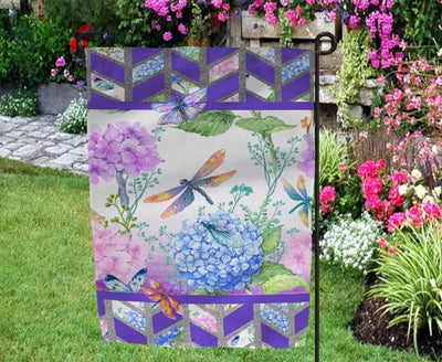 TSS Tangram & Dragonfly Summer Garden Flag sublimation design