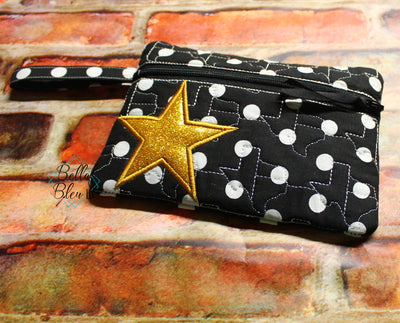 BBE Star applique with Texas stipple Wallet zipper bag wallet