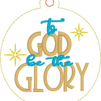 DBB To God be the Glory Christmas Ornament for 4x4 hoops