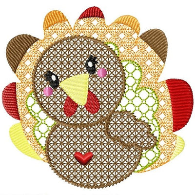 TIS Motif Tom the Thanksgiving Turkey Embroidery design