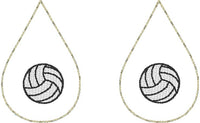 DBB Volleyball Teardrop Earrings embroidery design