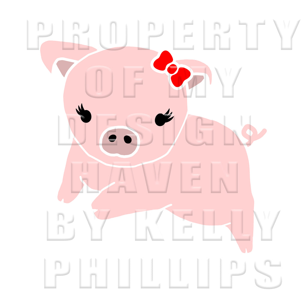 MDH Adorable Baby Girl Pig SVG