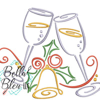 BBE -  Christmas Wine Glasses Satin Design