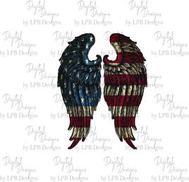 TSS American Flag Angel Wings sublimation design