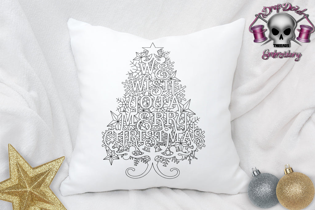 DDT We Wish You A Merry Christmas Tree winter word art