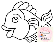 TIS Gold fish 2 Coloring Page Clipart Digitizing
