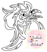 TIS Rooster Head Coloring Page Clipart Digitizing