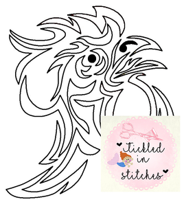 TIS Rooster Head Coloring Page Clipart Digitizing
