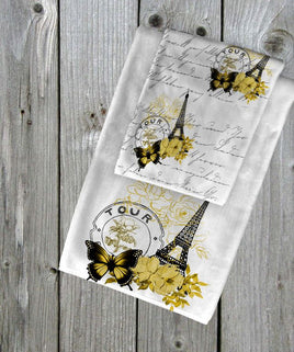 TSS Yellow and Grey Hand Towel set sublimation design